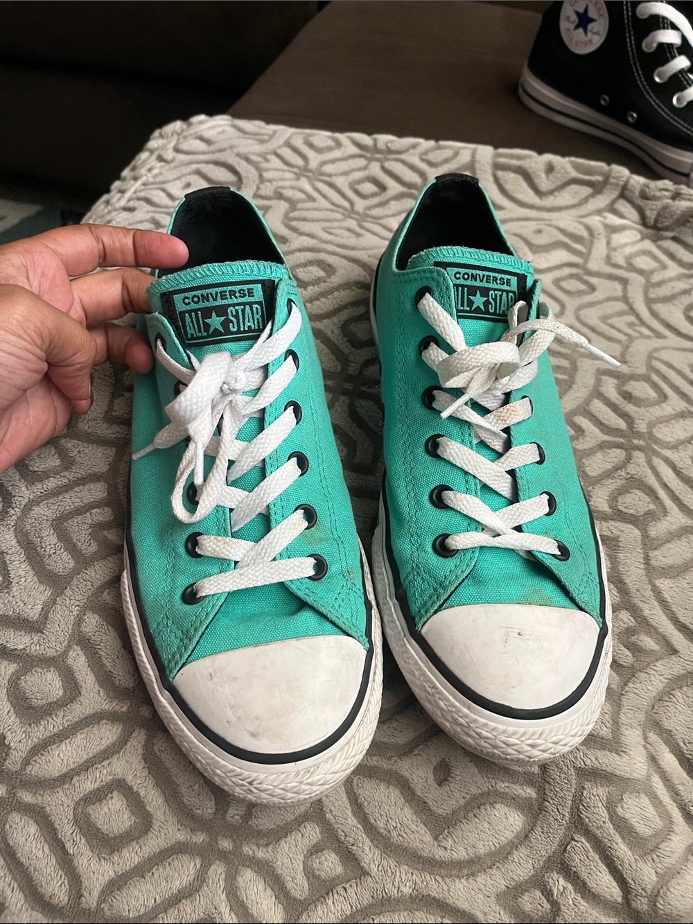 Converse Kids Low Top Sneakers in Teal with White Laces